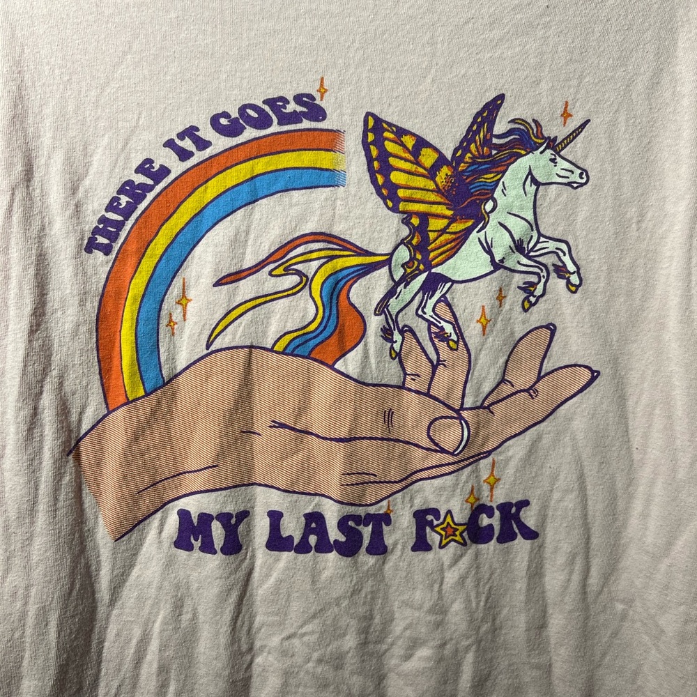 Threadless brand size M (unisex) pink “There goes my last F***” Spencer’s shirt